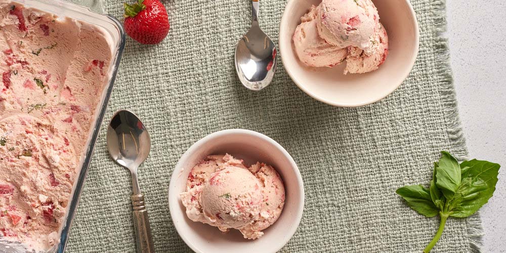 Strawberry &amp; Basil Ice Cream - DairyPure®