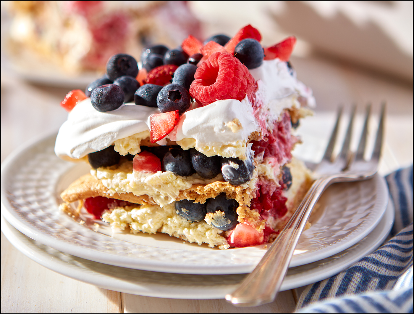 Red White & Blue No-Bake Ice Box Cake - DairyPure®